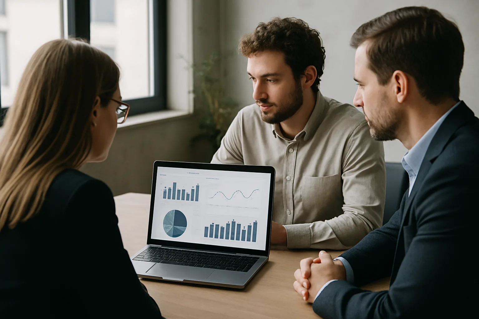 Une équipe B2B examine des indicateurs d’acquisition sur un ordinateur portable.
